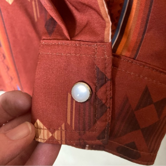 NWT Western Shirt by Lucky & Blessed Western Shirt Rust Size Small - Picture 5 of 8